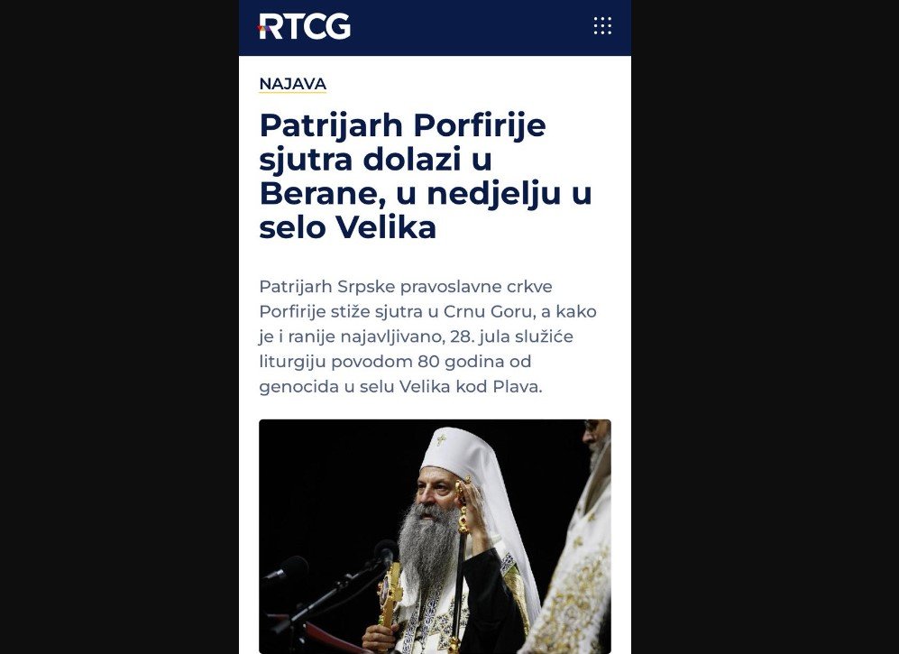 Da li je RTCG servis Crkve Srbije  i zašto jeste?!