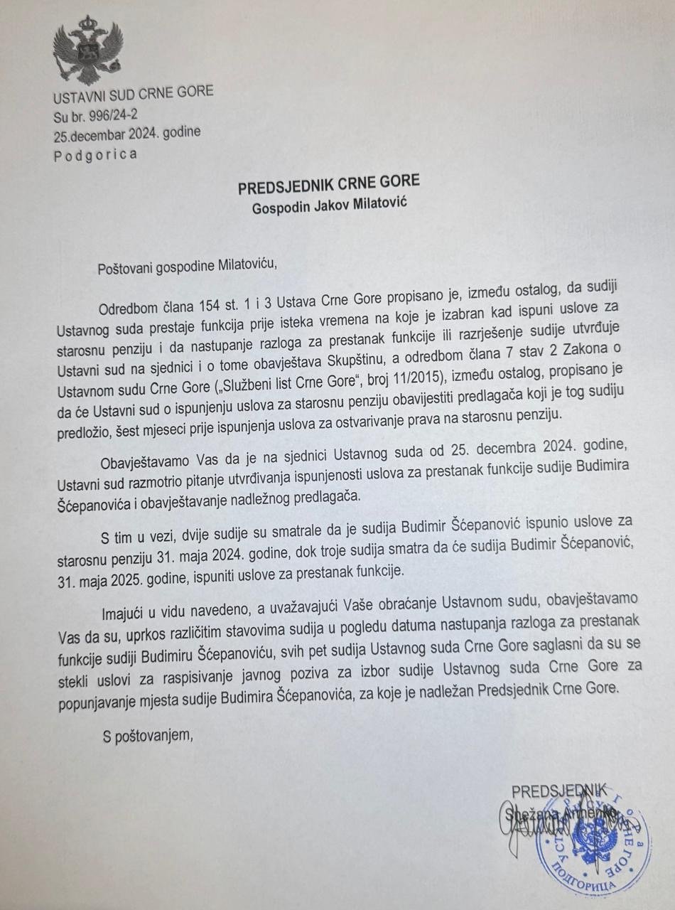 Ustavni sud potvrdio da je Skupština postupila neustavno: Budimir Šćepanović ostaje sudija do 31. maja