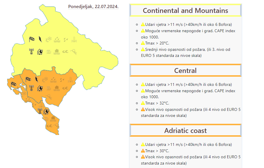 Izdat meteoalarm: U dijelu države moguće vremenske nepogode