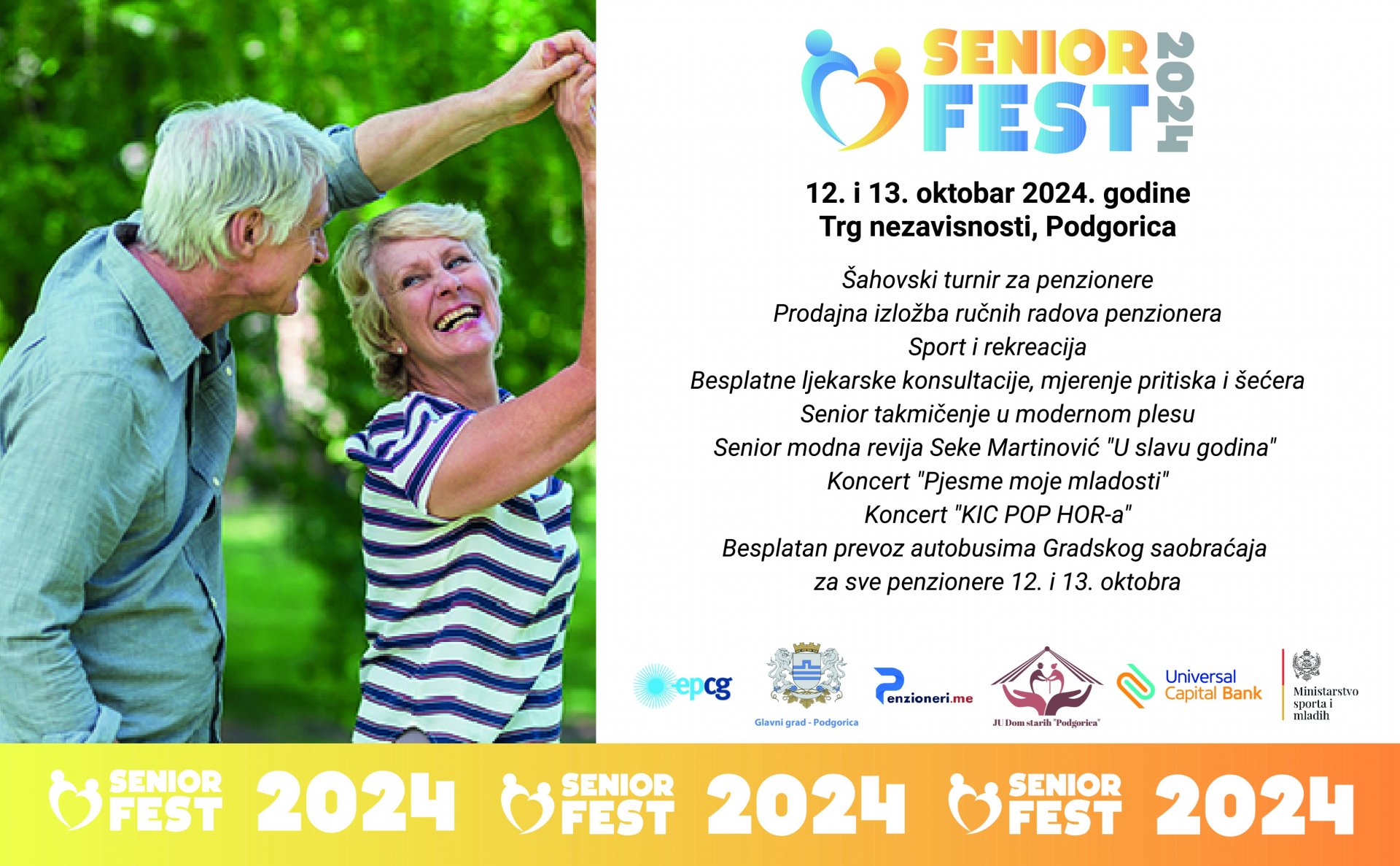 SENIOR FEST 2024. ovog vikenda na Trgu nezavisnosti u Podgorici - penzioneri će plesati, pjevati i takmičiti se