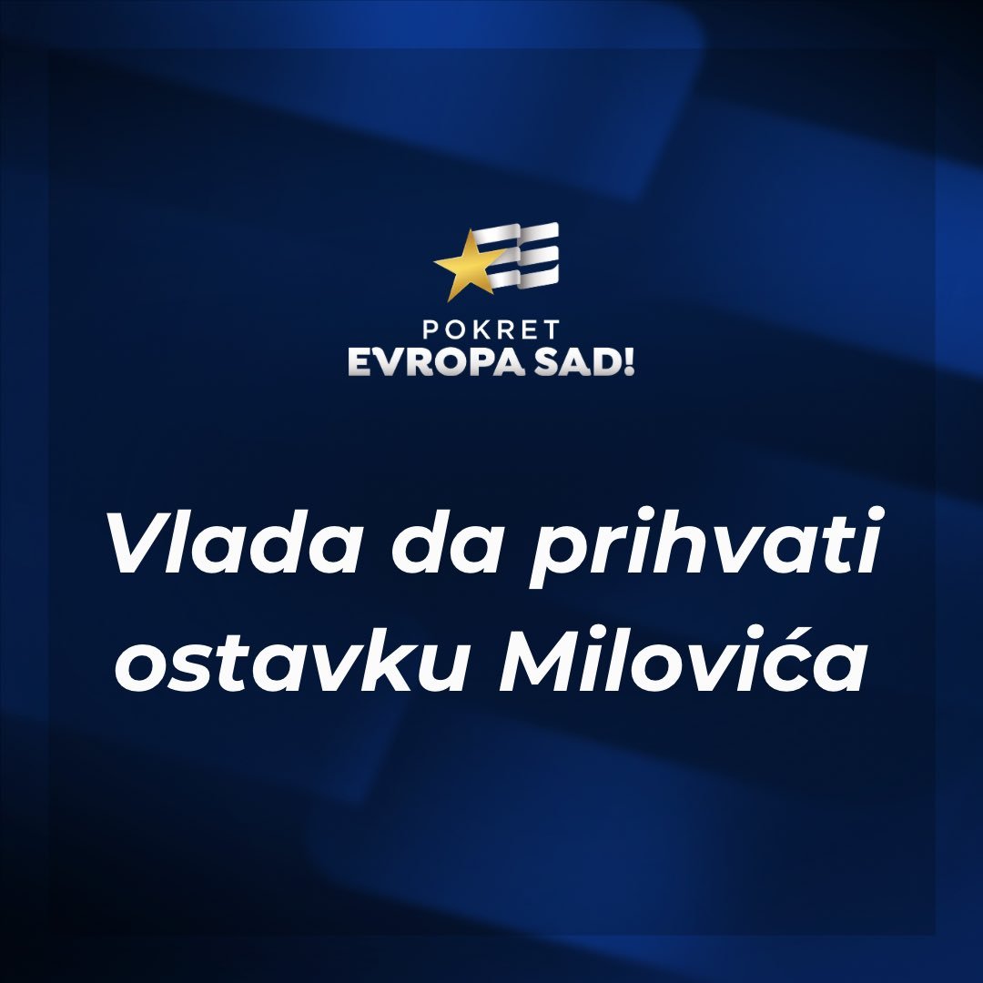 PES: Vlada da prihvati ostavku Milovića