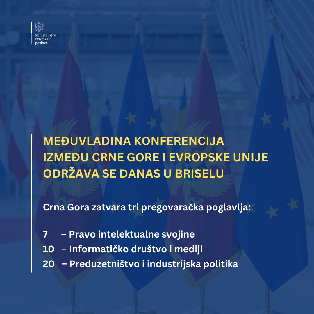 MEP: Crna Gora danas zatvara tri pregovaračka poglavlja na Međuvladinoj konferenciji u Briselu