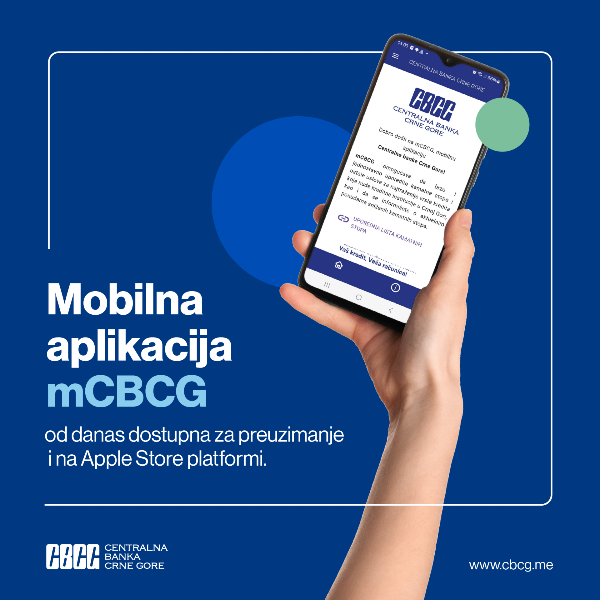 Aplikacija mCBCG dostupna i na App Store platformi