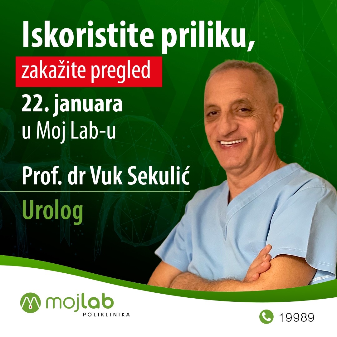 Doktor Vuk Sekulić, specijalista urologije u Poliklinici Moj lab