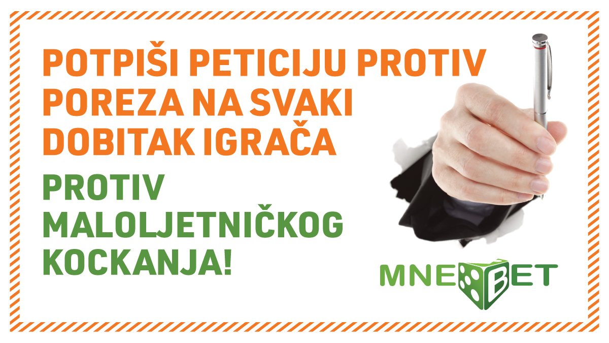 Montenegro Bet: Potpiši peticiju protiv poreza na svaki dobitak igrača