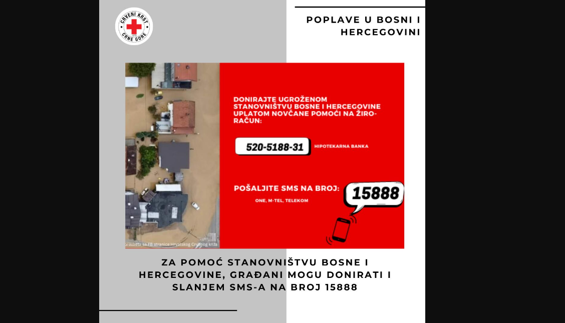 Crveni krst aktivirao sms-kod za pomoć ugroženom stanovništvu BiH i uputio tim za logističku podršku