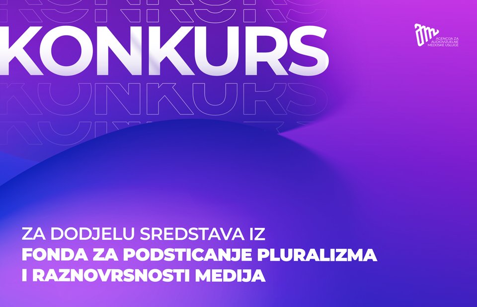 Raspisan javni konkurs za raspodjelu sredstava za podsticanje pluralizma i raznovrsnosti medija