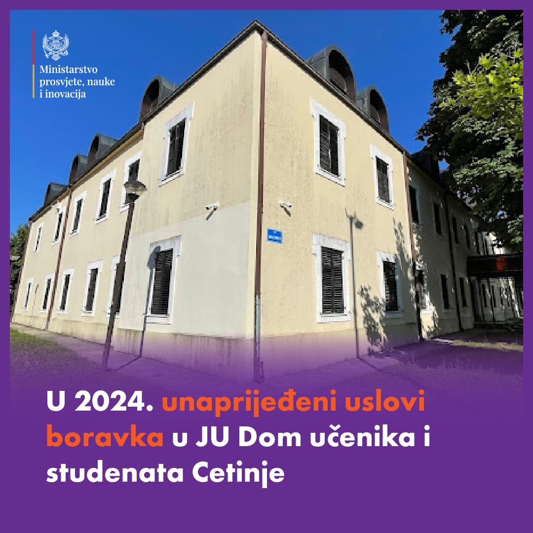 Unaprijeđeni uslovi boravka u Domu učenika i studenata Cetinje