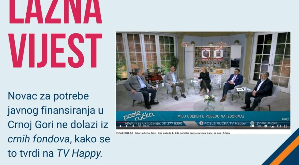 DFC: Na TV Happy iznesene netačne informacije, u kontinuitetu se građani Crne Gore stavljaju u negativan kontekst