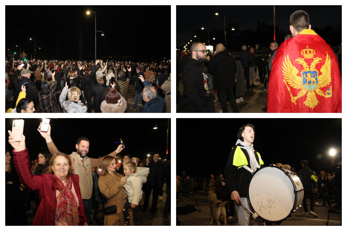 Pogledajte galeriju fotografija sa večerašnje blokade mosta u Podgorici