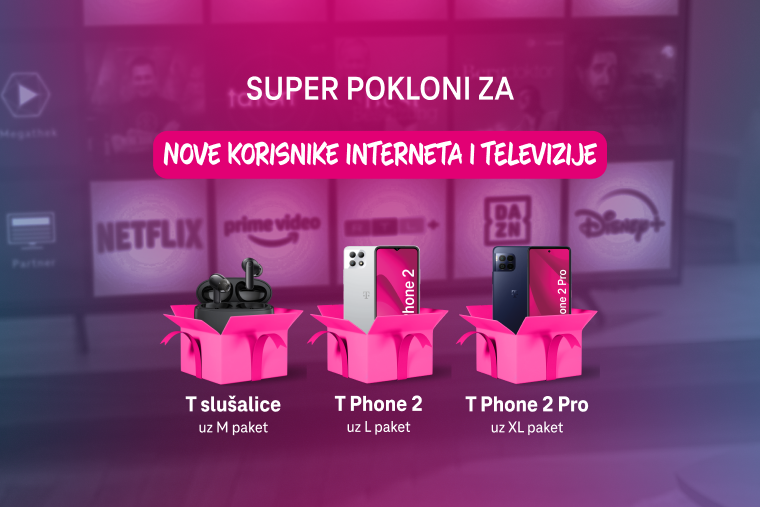 Super pokloni i povoljnosti za nove korisnike Telekom kućnog interneta i televizije