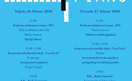 "Forte piano" 26. i 27. februara u KIC-u
