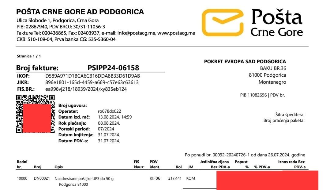 PES: Građane informišemo plaćenom uslugom Pošte, za razliku od DPS-a koji je to radio putem Skaja