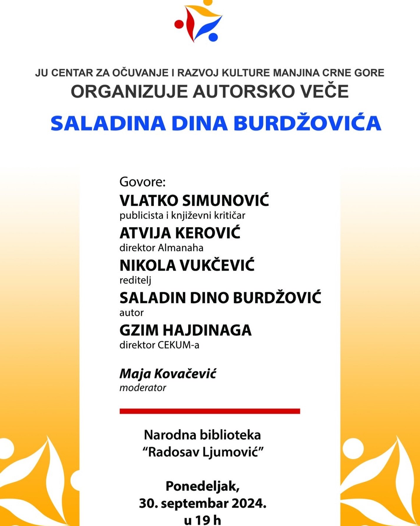 Veče Saladina Dina Burdžovića u biblioteci „Radosav Ljumović”