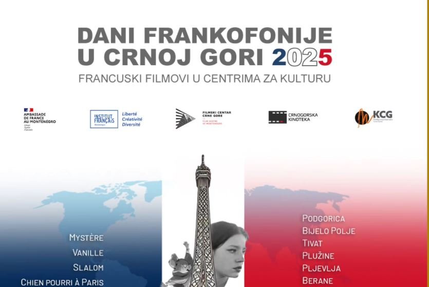 Dani frankofonije u Crnoj Gori 2025 - francuski filmovi u Bijelom Polju 3. i 4. marta