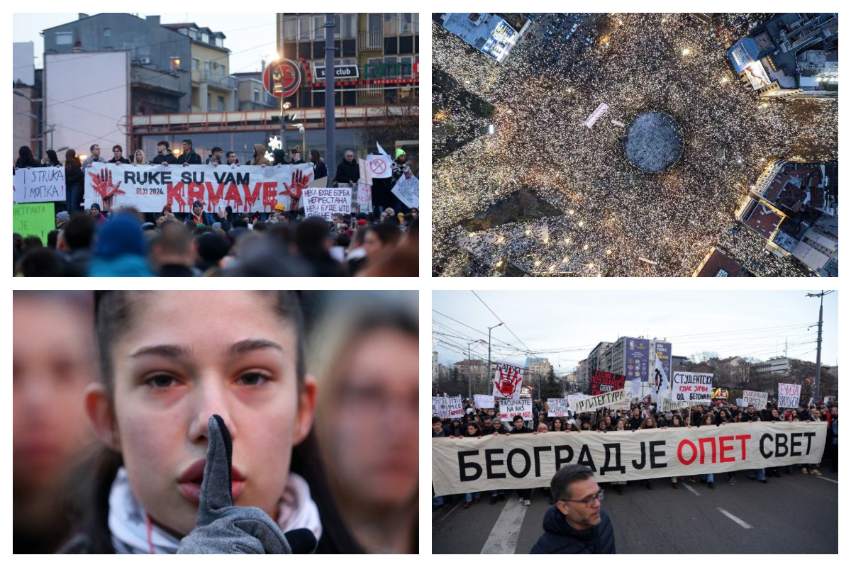 Pogledajte fotografije i snimke - Okupljeni u Beogradu poručili: Vučiću odlazi; Ruke su vam krvave