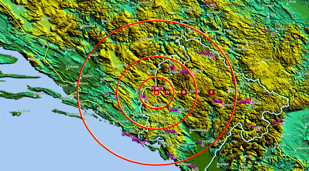 I dalje trese na istom mjestu: Zemljotres u blizini Nikšića