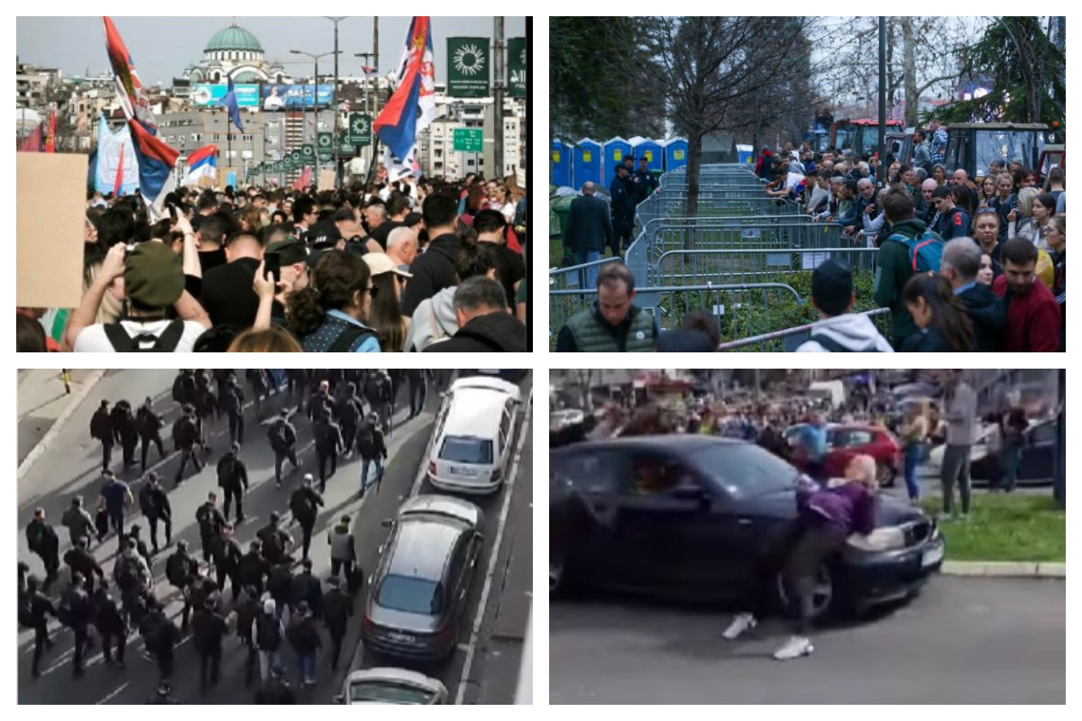 UŽIVO Muškarac priveden jer je redarima prijetio bombama, Vojislav Koštunica na protestu u Beogradu