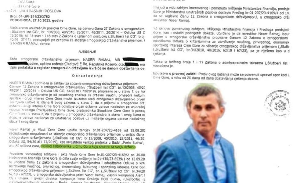 Kako je Abazović "ogrnuo" Ramaja crnogorskim državljanstvom