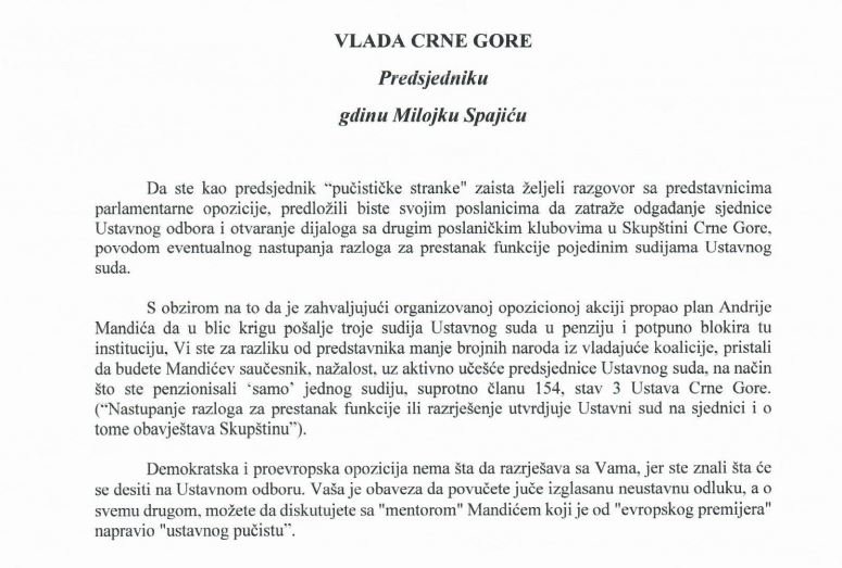 Opozicija odgovorila Spajiću: Nemamo šta da razrješavamo, Vaša obaveza je da povučete neustavnu odluku