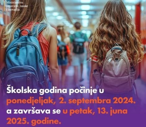 Školska godina počinje 2. septembra