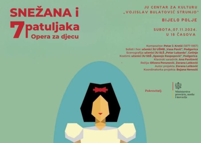 Opera za djecu Snežana i sedam patuljaka u Centru za kulturu