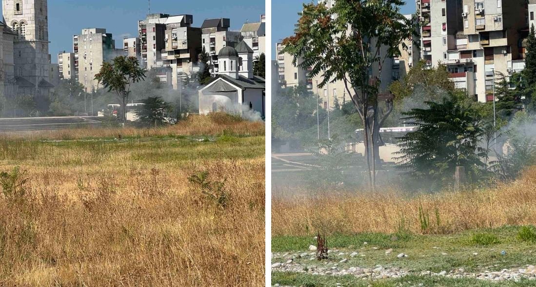 Čitaoci upozoravaju: Pale vatru pored hrama u Podgorici, hoće li MUP reagovati?