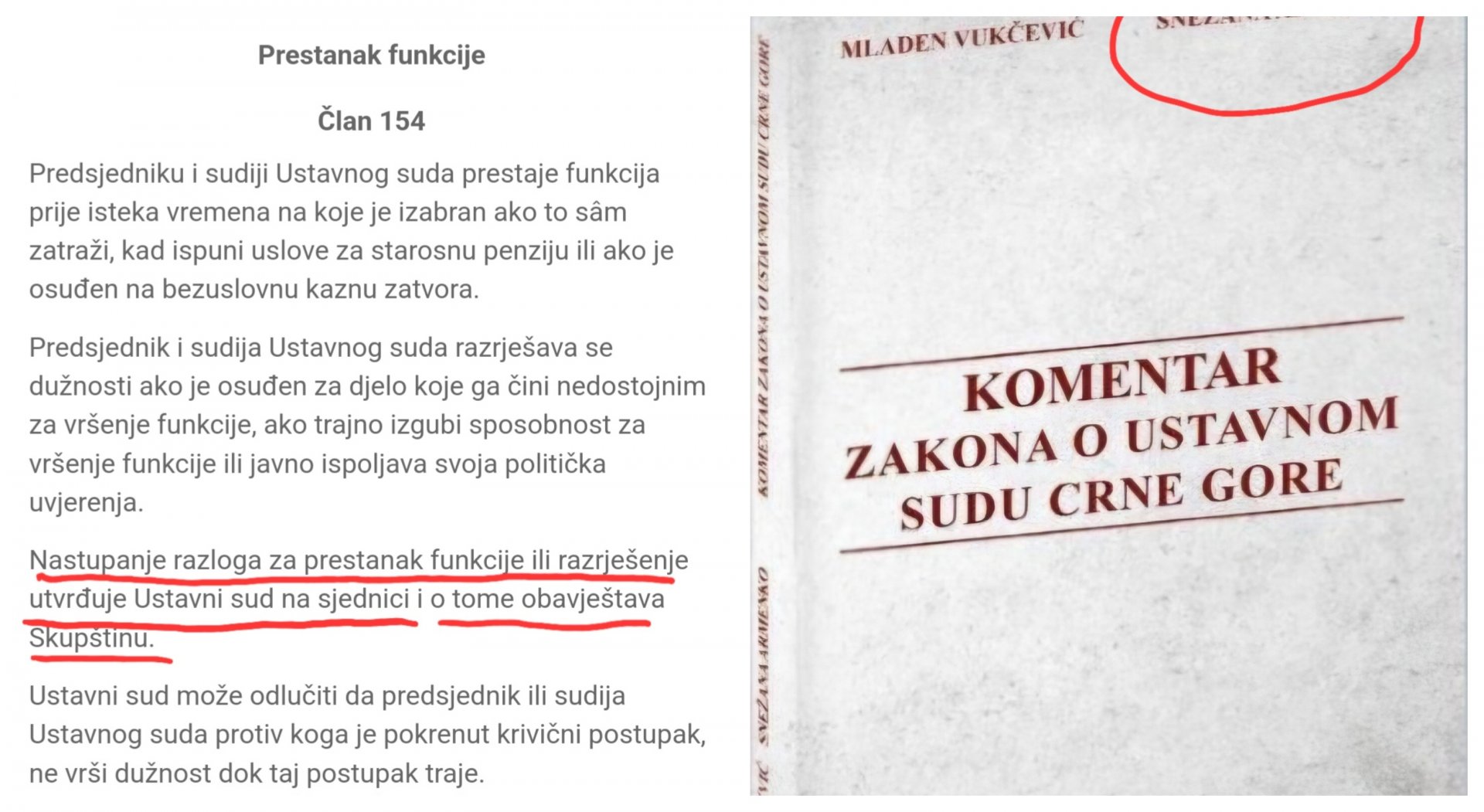 Udruženje pravnika: Postupanje predsjednice Ustavnog suda nije saglasno odredbama Ustava