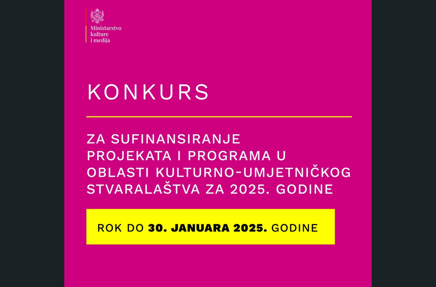 MKM će u okviru Konkursa podržati veći broj projekata iz kulturno-umjetničkog stvaralaštva