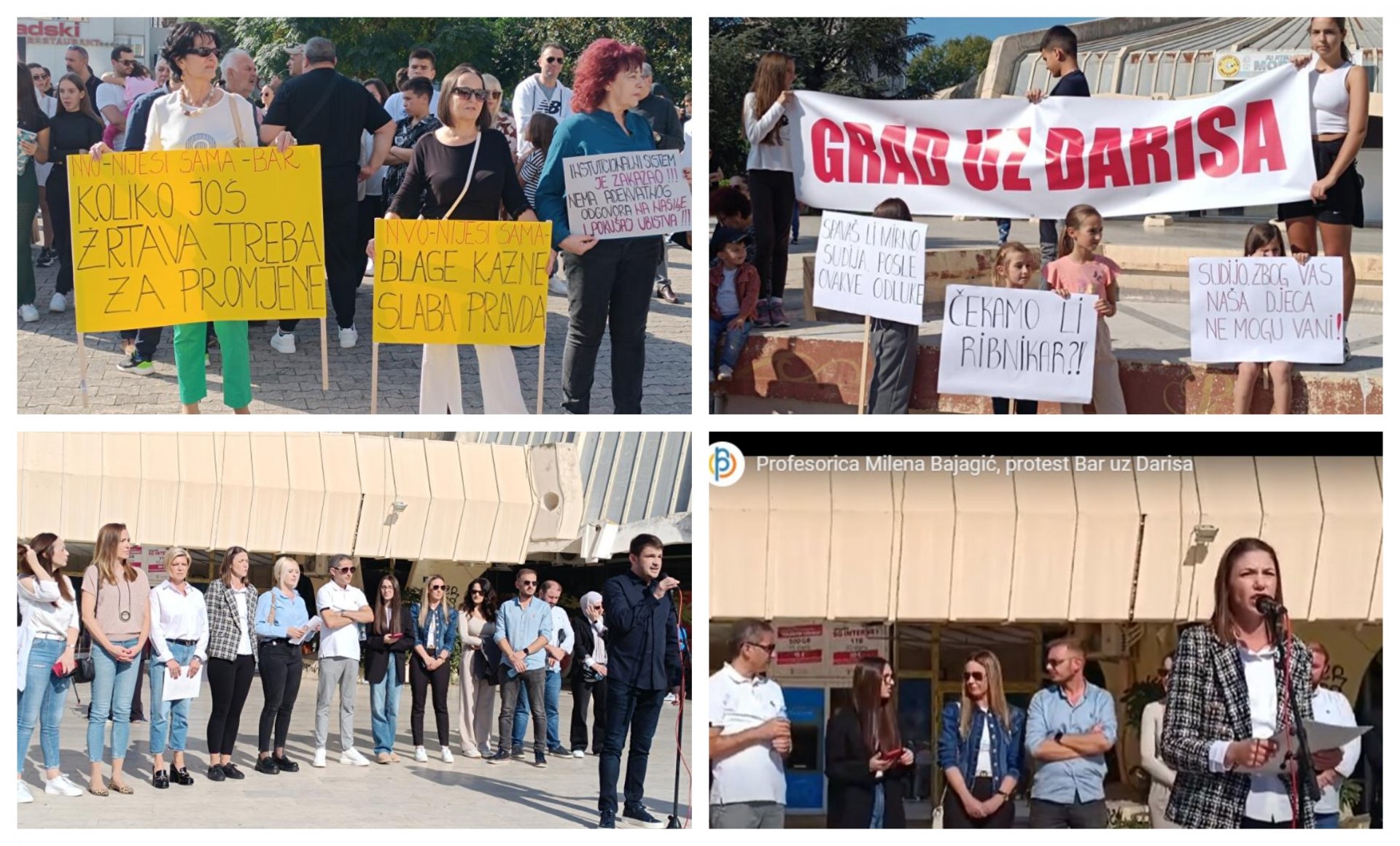 Na protestu "Bar uz Darisa" najavljeno novo okupljanje ispred Višeg suda