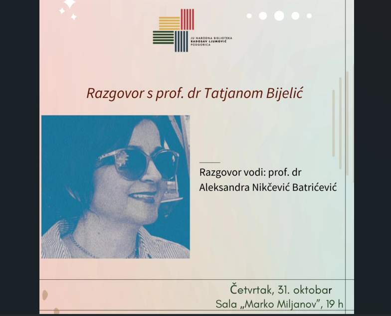 Tatjana Bijelić predstavlja roman u biblioteci "Radosav Ljumović"