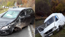 Udes na putu Ribarevine - Berane, sudar automobila i kombija
